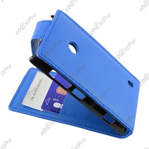 Ebeststar ® Housse Simili Cuir À Clapet Coque Etui Pour Nokia Lumia 520, Couleur Bleu + Film Protection D'écran