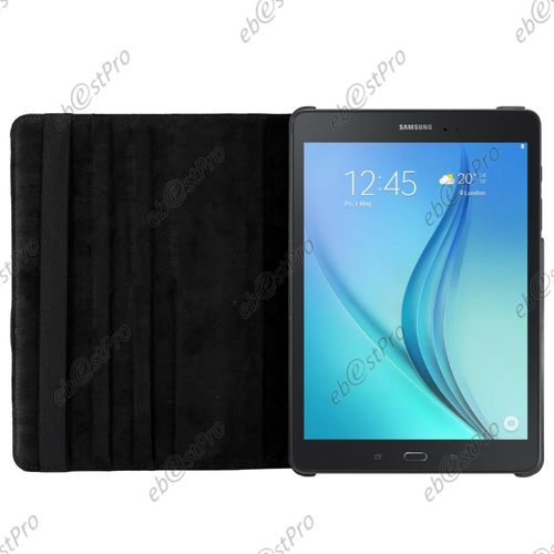 Ebeststar ® Etui Pu Cuir Coque Housse Rotative 36° Pour Samsung Galaxy Tab A 9.7 T550, & S Pen P550, Couleur Noir + Film Protection D'écran