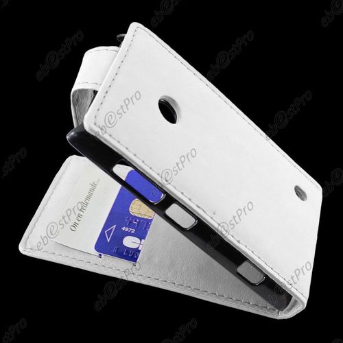 Ebeststar ® Housse Simili Cuir À Clapet Coque Etui Pour Nokia Lumia 520, Couleur Blanc + Film Protection D'écran