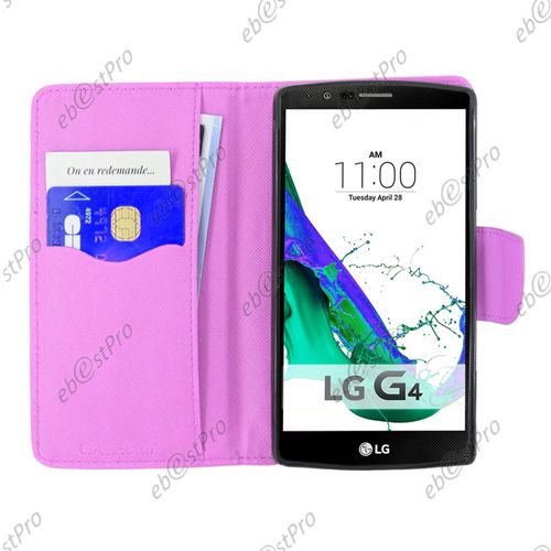 Ebeststar ® Etui Portefeuille Housse Protection Folio Coque Pour Lg G4 H815, G4 Dual-Lte, Couleur Violet + Film Protection D'écran