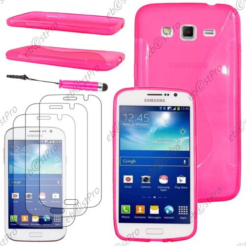 Ebeststar ® Housse Etui Coque Silicone Gel Motif S-Line Protection Souple Pour Samsung Galaxy Grand 2 G7105 G7102 G7100, Couleur Rose + Mini Stylet 3 Film
