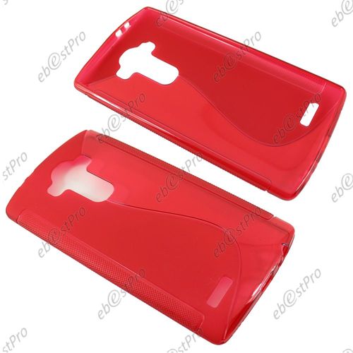 Ebeststar ® Etui Housse Coque S-Line Silicone Protection En Gel Pour Lg G4 H815, G4 Dual-Lte, Couleur Rouge + Film Protection D'écran
