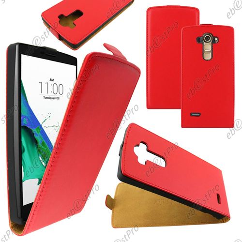 Ebeststar ® Housse Coque Etui En Pu Cuir À Rabat Ultra Fine (Slim Case) Pour Lg G4 H815, G4 Dual-Lte, Couleur Rouge + Film Protection D'écran