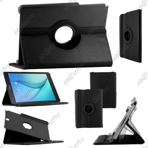 Ebeststar ® Housse Coque Etui Pu Cuir Rotatif Avec Support À Rotation 360° Pour Samsung Galaxy Tab A 9.7 T550, & S Pen P550, Couleur Noir + Film Protection D'écran