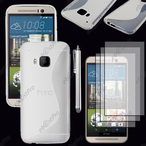 Ebeststar ® Housse Etui Coque Silicone Gel Motif S-Line Protection Souple Pour Htc One M9, One Hima, Couleur Transparent + Stylet 3 Film