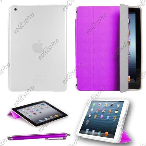 Ebeststar ® Etui Housse Smart Cover, Coque Avant Aimantée Pour Apple Ipad 4 Écran Retina, Ipad 4, Ipad 3, Ipad 2, Couleur Violet + Stylet + Film Protection D'écran