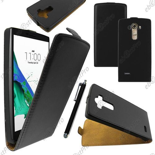 Ebeststar ® Housse Coque Etui En Pu Cuir À Rabat Ultra Fine (Slim Case) Pour Lg G4 H815, G4 Dual-Lte, Couleur Noir + Stylet + Film Protection D'écran