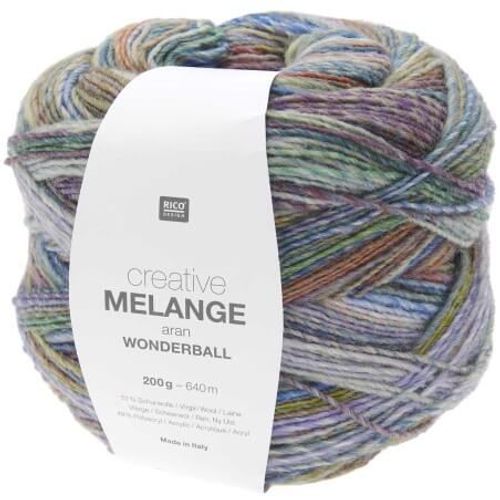 Pelote De Laine Creative Melange Aran Wonderball - 200 Gr - Rico Design 23 Multicolore Retro
