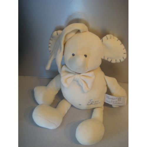 Doudou Hochet Peluche Elephant Ti Amo Tiamo Collection 29 Cm