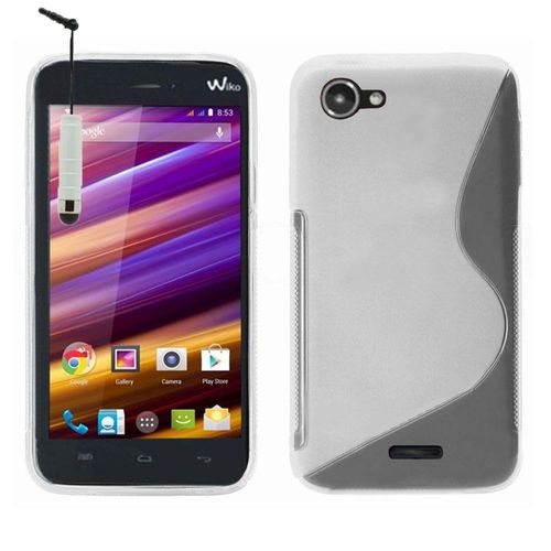 Coque Silicone Pour Wiko Jimmy Gel Motif S Au Dos - Transparent + Mini Stylet