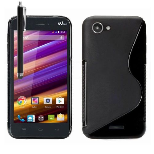 Coque Silicone Pour Wiko Jimmy Gel Motif S Au Dos - Noir + Stylet