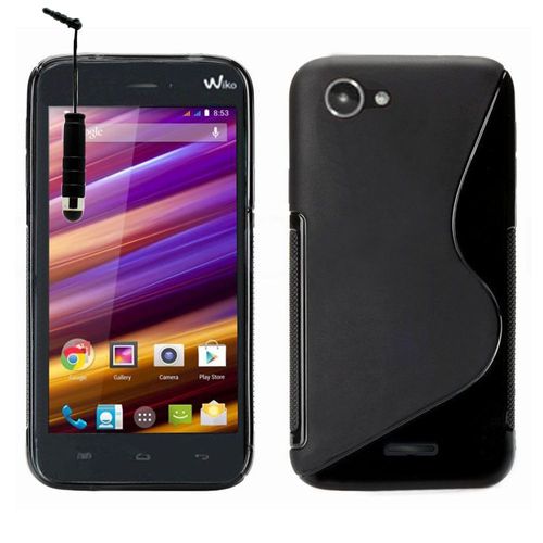 Coque Silicone Pour Wiko Jimmy Gel Motif S Au Dos - Noir + Mini Stylet