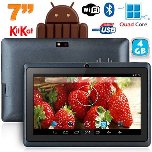 Tablette tactile 7 pouces bluetooth Quad Core Android 4.4 KitKat 4Go Noir