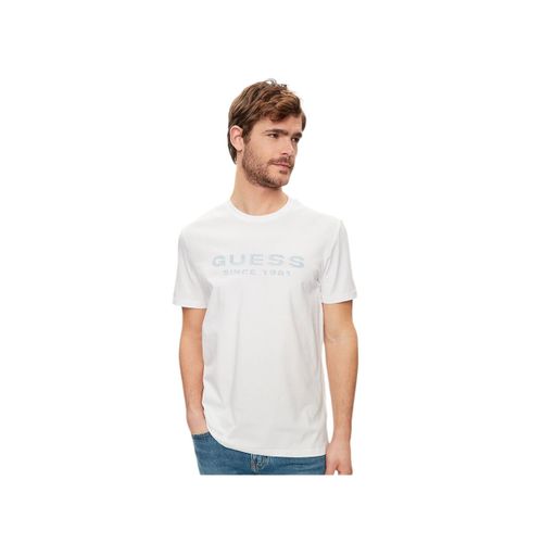 T Shirt Guess Since 1981 Homme Blanc