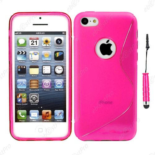 Ebeststar ® Housse Etui Coque Silicone Gel Motif S-Line Protection Souple Pour Apple Iphone 5s, 5, Couleur Rose + Mini Stylet + Film Protection D'écran