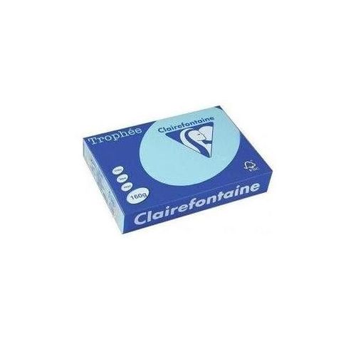 Clairefontaine Lot de 4 Ramettes 250 Feuilles Papier 160g A4 210x297 mm Certifié FSC  Bleu alizé
