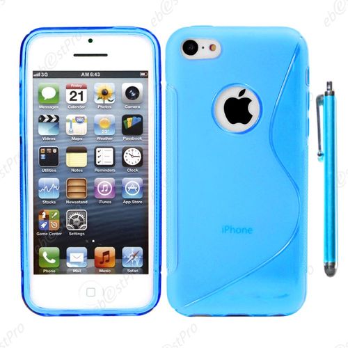Ebeststar ® Housse Etui Coque Silicone Gel Motif S-Line Protection Souple Pour Apple Iphone 5s, 5, Couleur Bleu + Stylet + Film Protection D'écran