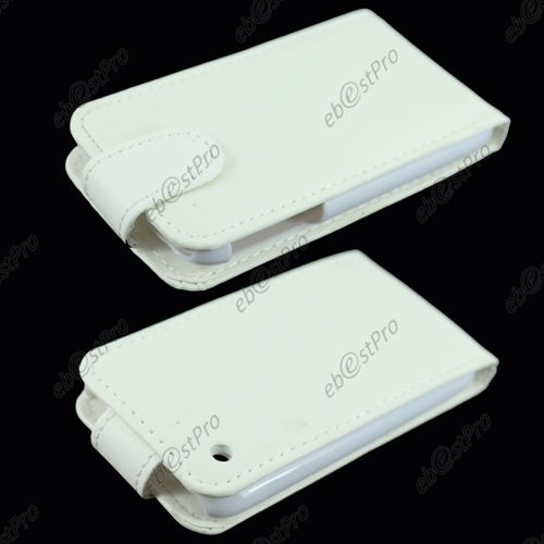 Ebeststar ® Coque Housse Etui Simili Cuir Rabattable Pour Apple Iphone 3gs, 3g, Couleur Blanc + Film Protection D'écran