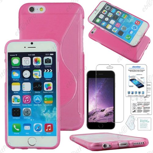 Ebeststar ® Film Verre Trempé + Etui Housse Coque S-Line Silicone Protection En Gel Pour Apple Iphone 6 Plus Écran 5,5", Couleur Rose + Film Verre