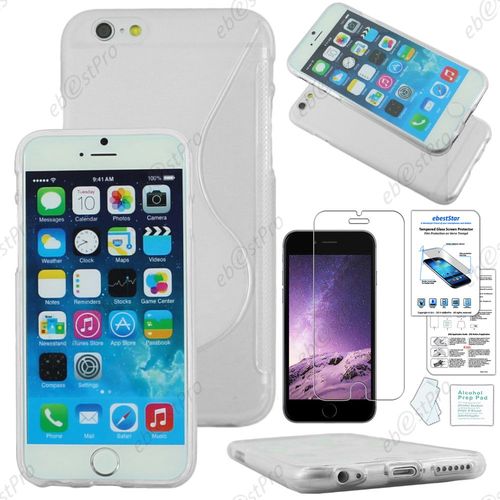 Ebeststar ® Film Verre Trempé + Etui Housse Coque S-Line Silicone Protection En Gel Pour Apple Iphone 6 Plus Écran 5,5", Couleur Transparent + Film Verre