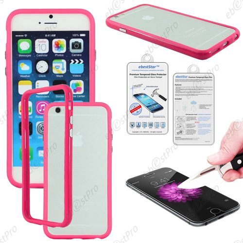 Ebeststar ® Film Verre Trempé + Bumper Contour De Protection Etui Housse Coque Pour Apple Iphone 6 Plus Écran 5,5", Couleur Rose + Film Verre