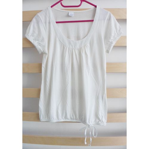 T-Shirt Blanc Et Noeud. Camaïeu. Taille 38