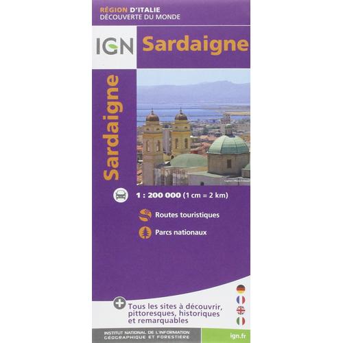 Sardaigne, Carte Ign 1/200 000 (1cm = 2 Km)