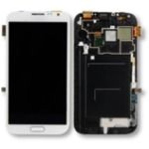 Ecran Tactile + Lcd Blanc Avec Châssis De Remplacement Pour Samsung Galaxy Note 2 / Ii (Gt-N7105)