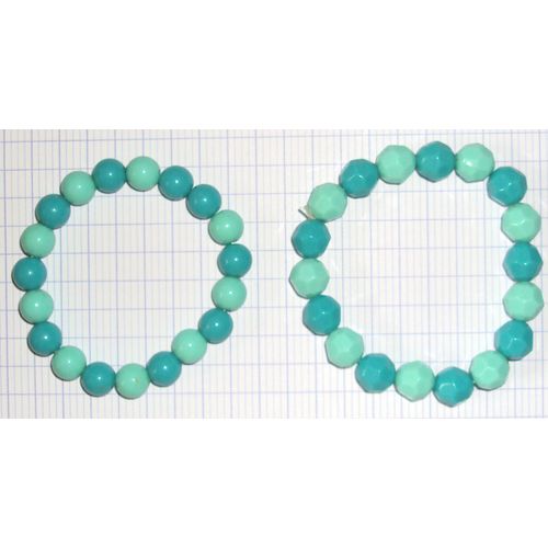 Lot De 2 Bracelets Perles De Couleur Bleu Turquoise