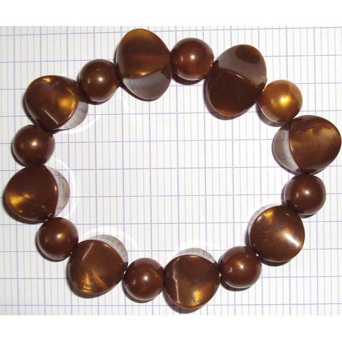 Bracelet Couleur Marron Perle Forme Diverses