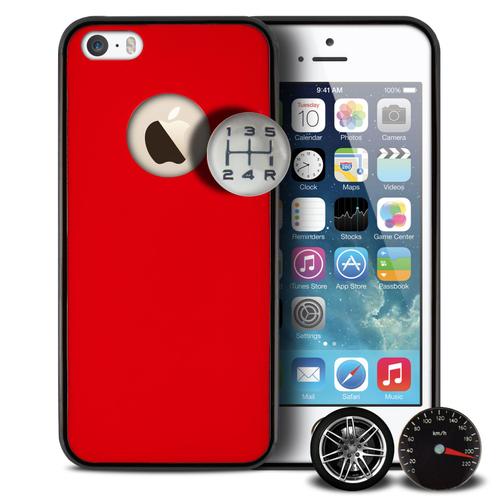 Qdos® Coque Housse Etui [Custom Buttons Series] Rouge Iphone 5/5s/Se