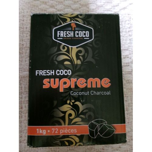charbon pour chicha "Fresh coco suprême" - charbon naturel - boite de 1 kg