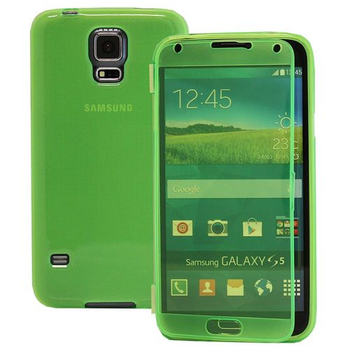 Coque Silicone Pour Samsung Galaxy S5 5.1" Gel Livre Rabat - Vert