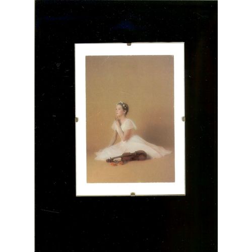 Carte Postale Danseuse Avec Violon Année 1994 Encadrée Sous Verre