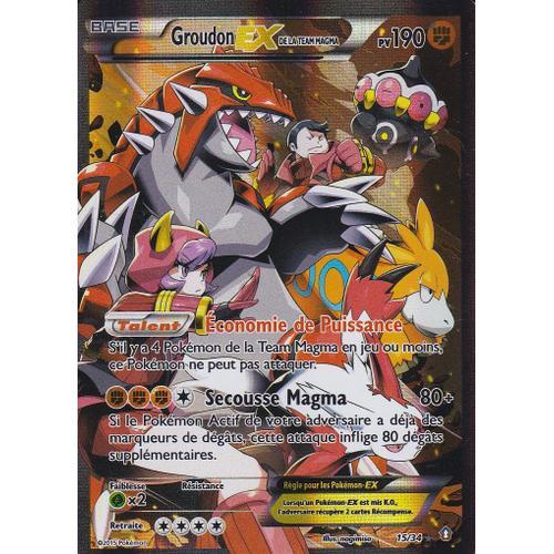 Carte Pokemon - Groudon Ex De La Team Magma - 15/34 - 190 Pv - Ultra Rare - Edition Double Danger - Version Francaise -