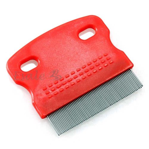 Brosse Peigne Toilettage Eliminateur Antipuces Parasite Puce Chien Chat Rouge