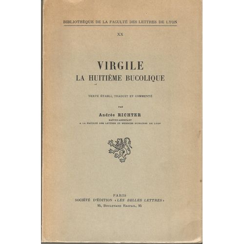 Virgile La Huitieme Bucolique