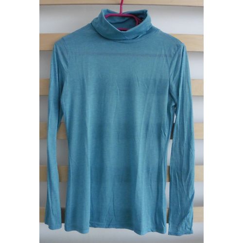 Sous-Pull Bleu Chiné. Col Roulé. Etam. Taille 38