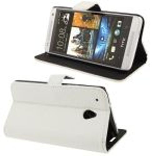 Htc One Mini / M4 : Coque Housse En Cuir ( Pu) Blanc  Texture Litchi