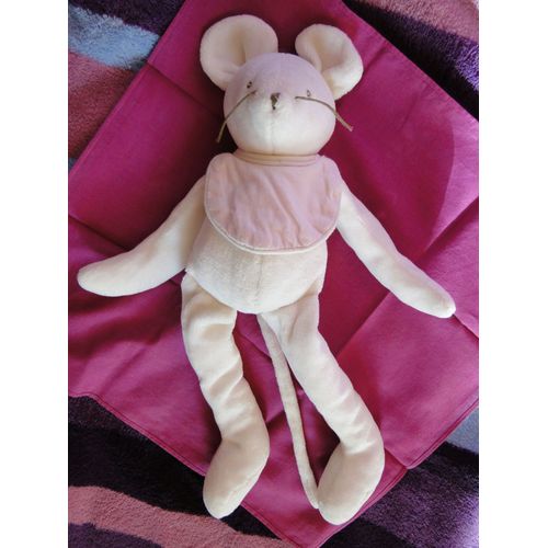 Doudou Souris Blanche Moulin Roty 32 Cm.