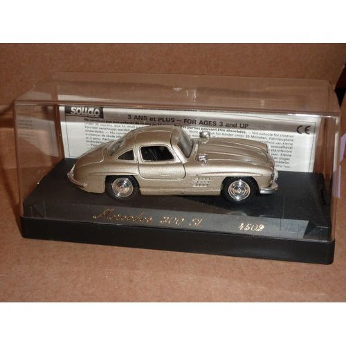 [191] Miniature 1/43ème : Mercedes 300sl - Couleur Gris Métal - Marque : Solido-Solido
