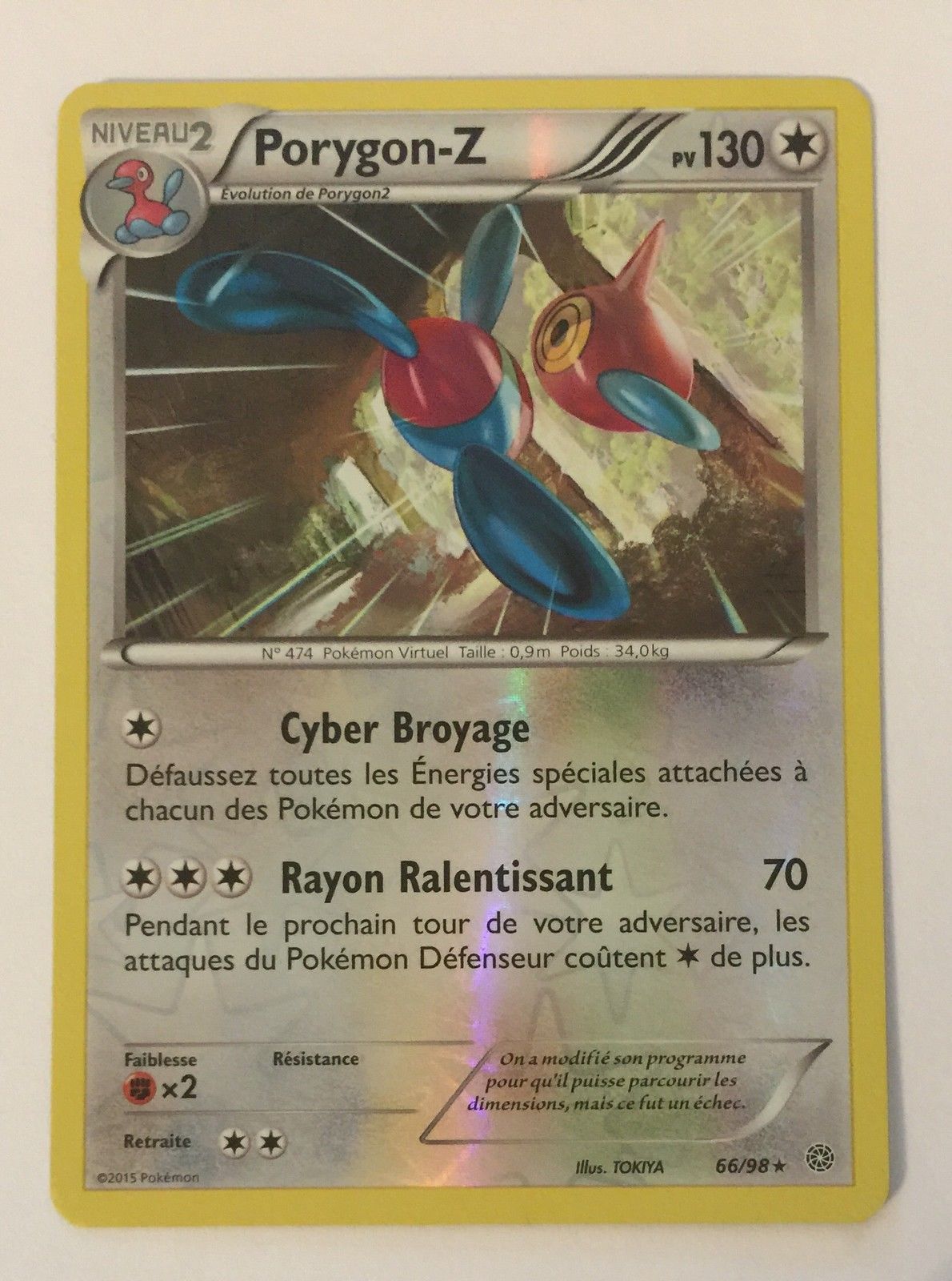 Carte Pokémon Porygon-Z 66/98 - Reverse - Carte Française - Rare - Xy 07 Origines Antiques