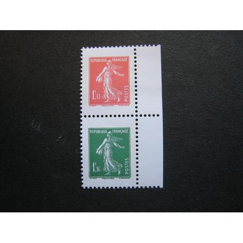 Bloc De 2 Timbres-Poste France Neufs ** Semeuse Camée 1,43 Euro Rouge + 1,16 Euro Vert - 2022