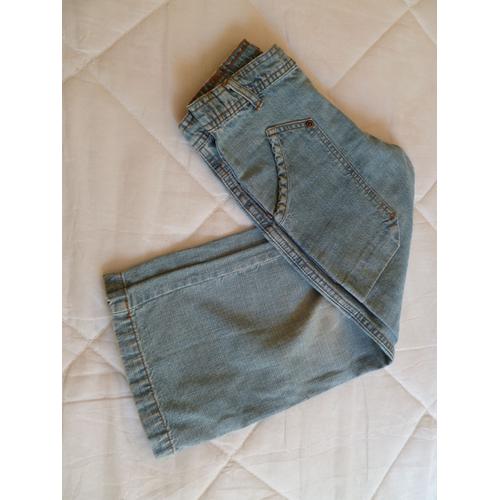 Pantalon /Jean Bleu Transformable En Pantacourt Taille 7 Ans Marque : Okaou La Redoute