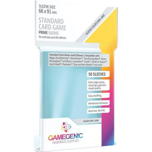 Prime Sleeves - Sachet De 50 Protèges-Cartes Transparents Standard 66 X 91 Mm