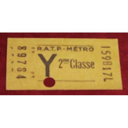 Ticket De Métro Des Années 60