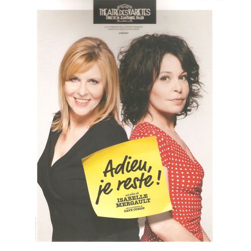 Livret Programme Piece De Theatre Adieu Je Reste Avec Chantal Ladesou Et Isabelle Mergault