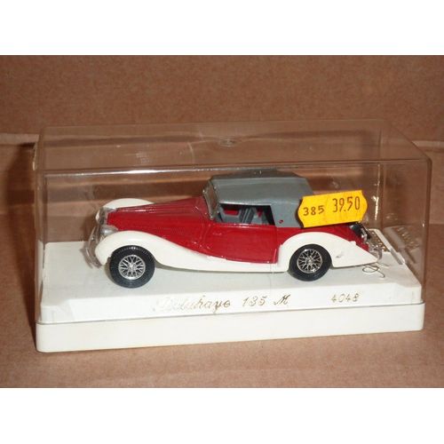 [172] Miniature 1/43ème : Delahaye135m - Couleur Rouge, Ailes Blanches,  Capotte Grise - Marque : Solido Ao-Solido