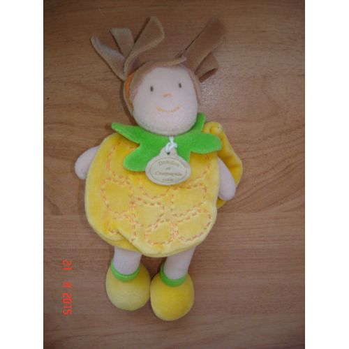 Doudou Fille - Jaune - Doudou Et Compagnie - 18/19 Cm Haut