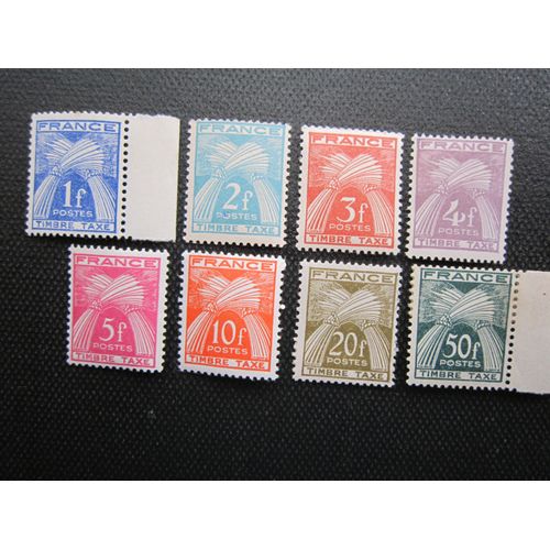 France. Timbres Taxe N° 81 A 88 (1946-1955). Type Gerbes